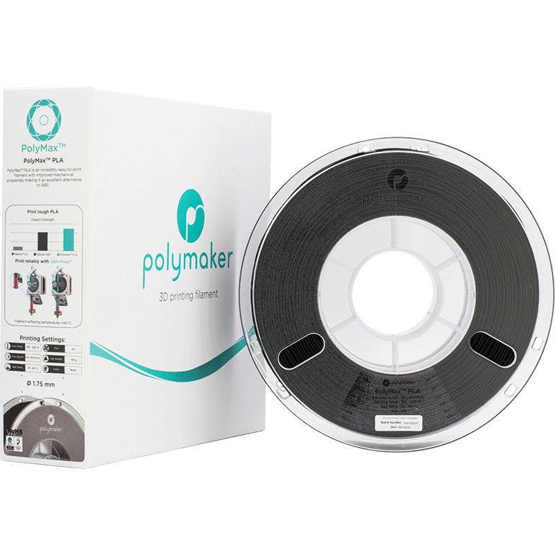 Filament Polymaker PolyMax Tough PLA Black 1,75mm 0,75kg