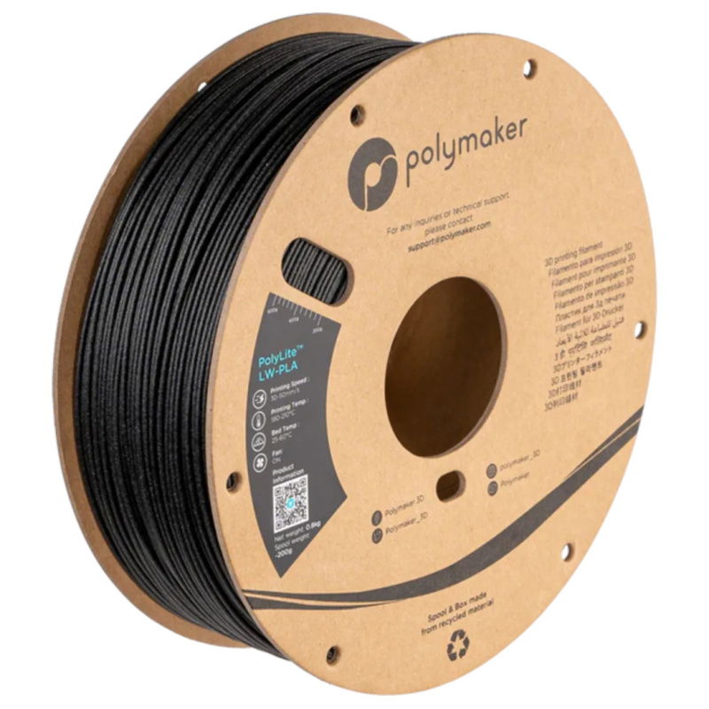 Filament Polymaker PolyLite LW-PLA Black 1,75mm 0,80kg