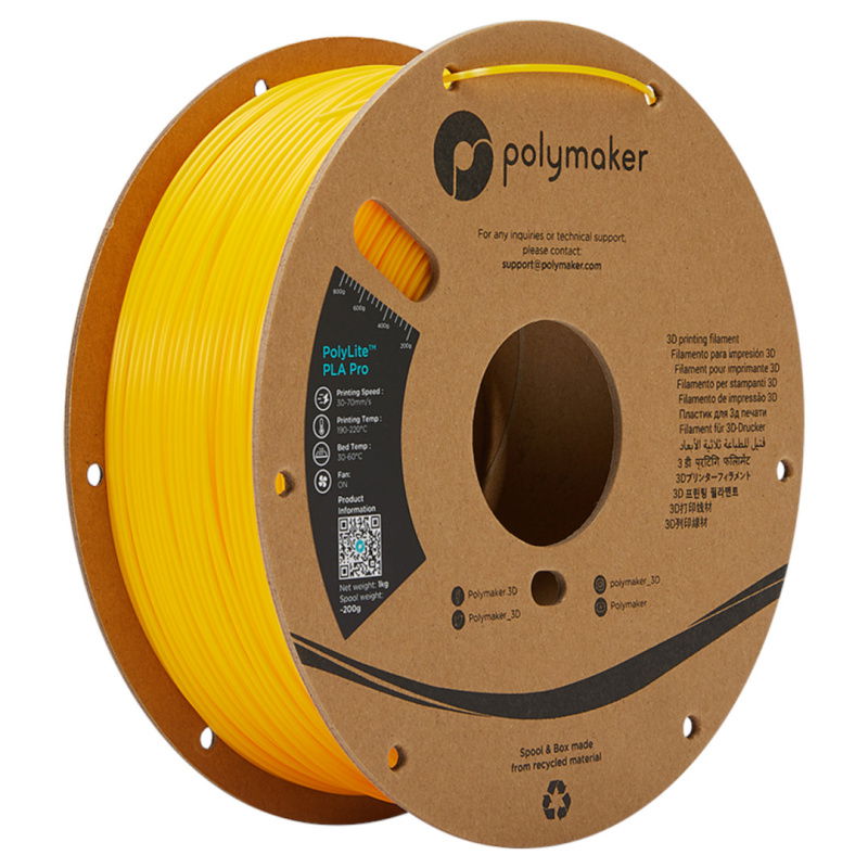 Filament Polymaker PolyLite PLA PRO Yellow 1,75mm 1kg