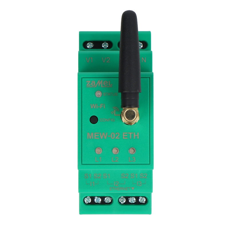 MONITOR ENERGII ELEKTRYCZNEJ WI-FI 3F+N TYP MEW-02 ETH/SC-16