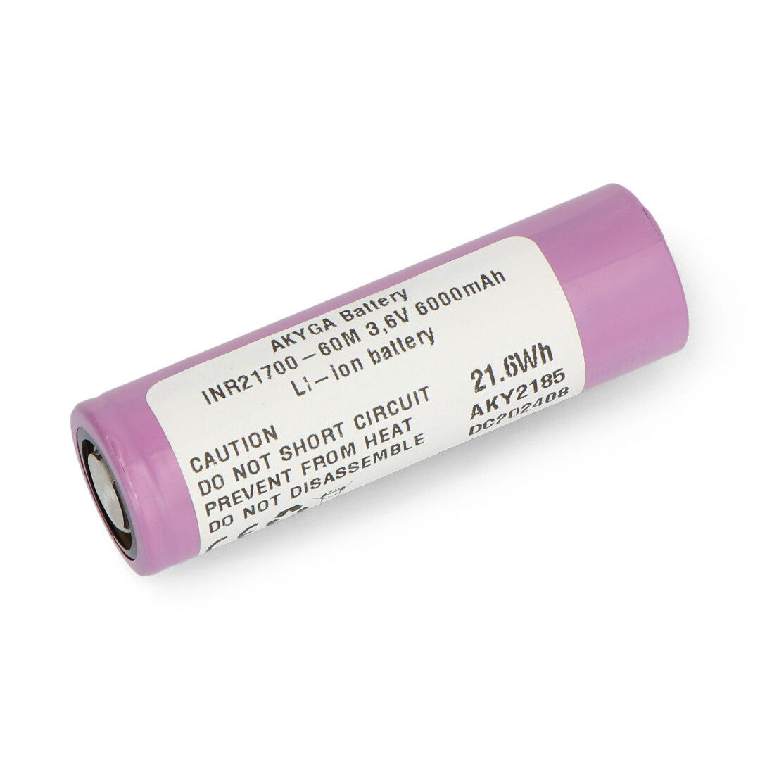 Ogniwo Li-ion 21700 o pojemności 6000 mAh