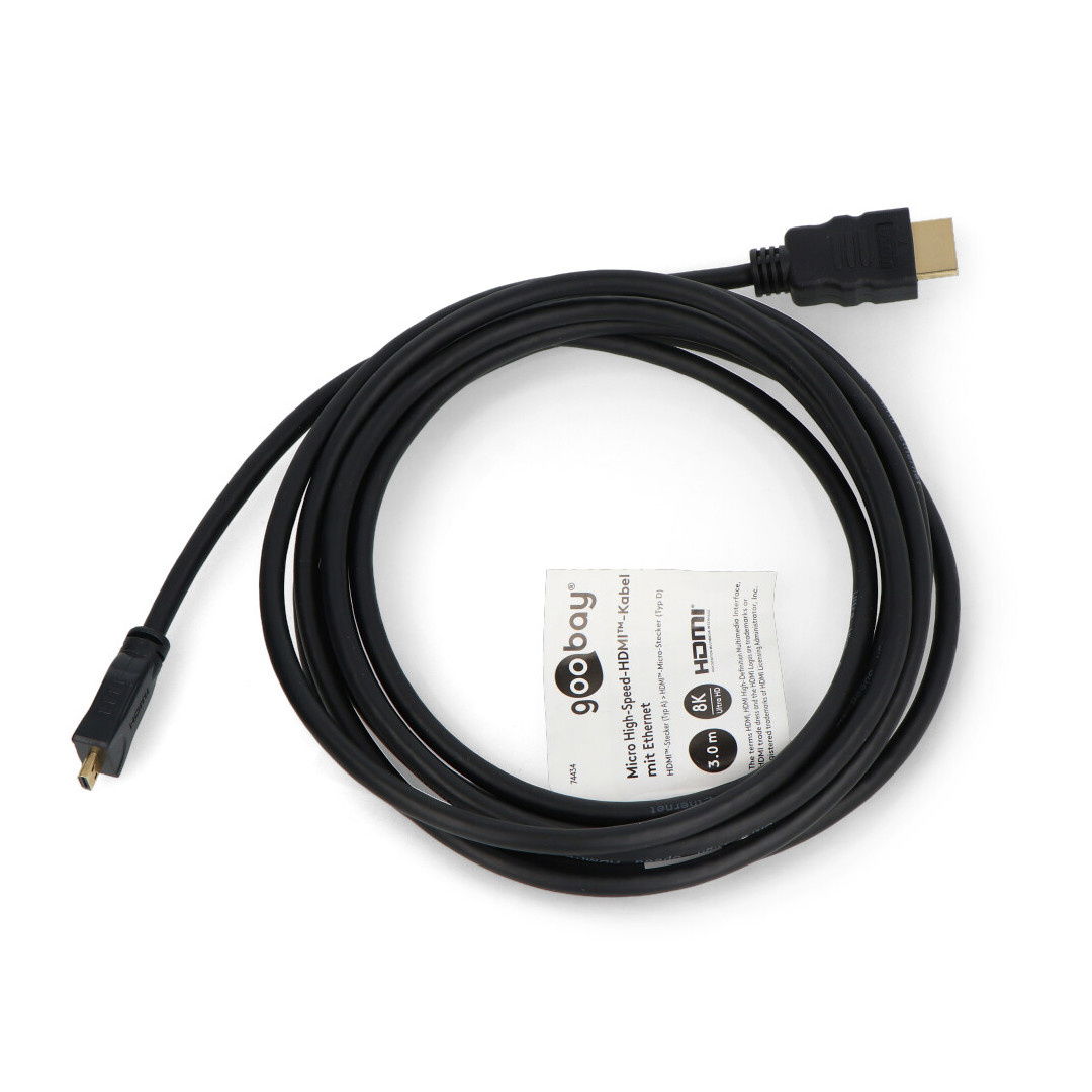 Przewód Goobay 74434 microHDMI - HDMI 2.1 - 3m