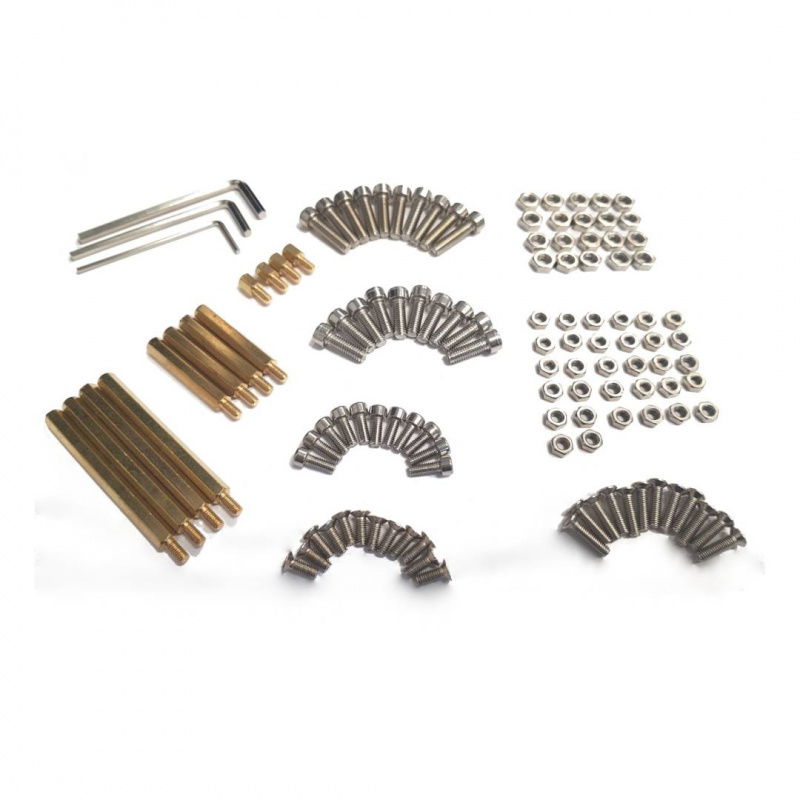 Zestaw 120szt śrubek, nakrętek i tulejek dystansowych