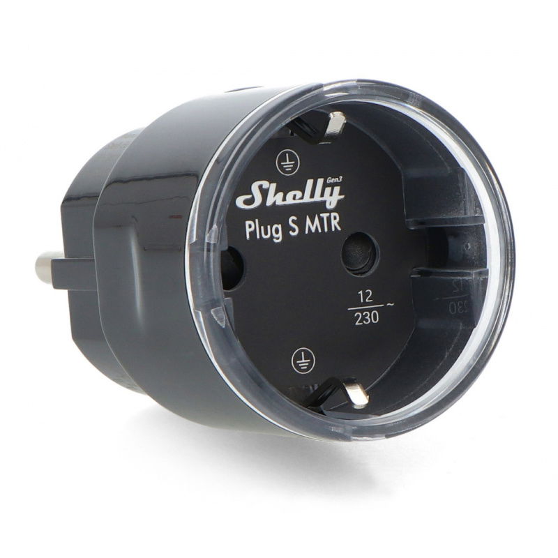 Inteligentne gniazdko Shelly Plug S MTR Gen3 12A (czarny)