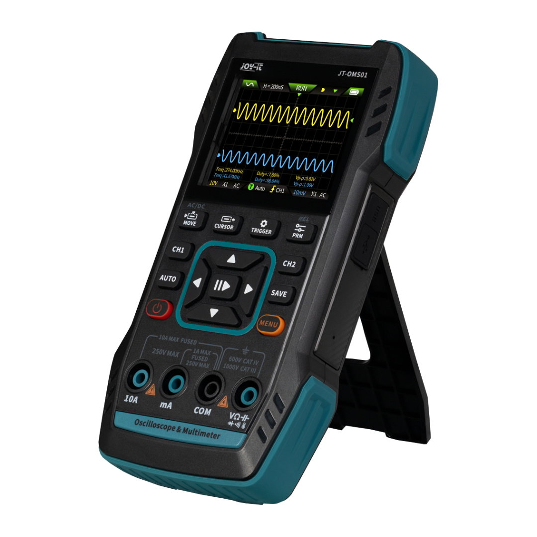 Tragbares 3-in-1-Oszilloskop mit Mutimeter und Signalgenerator - Joy-IT OMS01