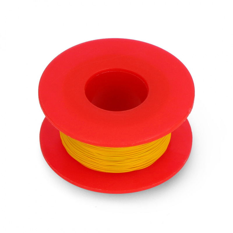 Kynar versilbertes Kupfer-Montagekabel - 0,25mm/AWG 30 - gelb - 50m