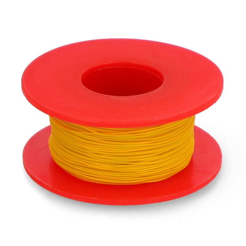 Kynar versilbertes Kupfer-Montagekabel - 0,25mm/AWG 30 - gelb - 50m