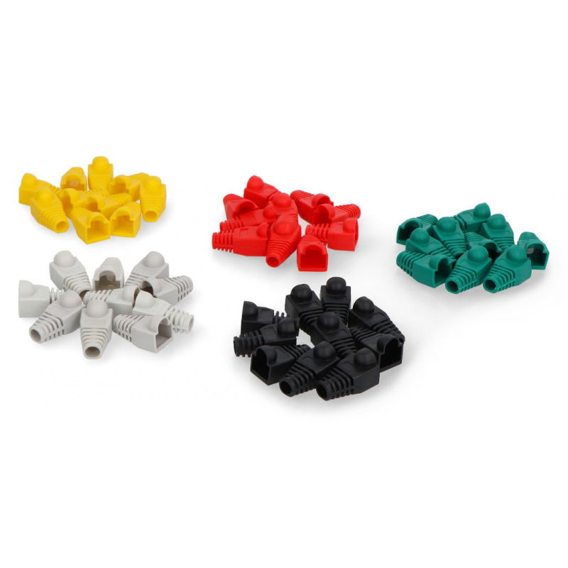Set mit farbigen Abdeckungen für RJ45-Stecker - 50 Stück.