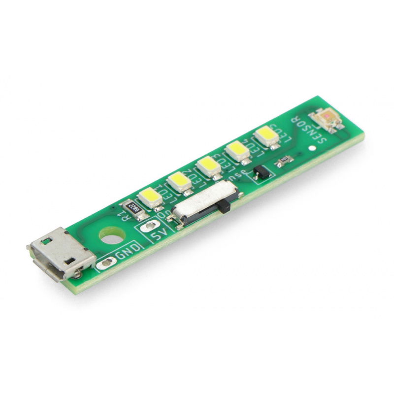 LED-Streifen 5 x 5 V USB-Dioden mit Lichtsensor - Kitronik 3562