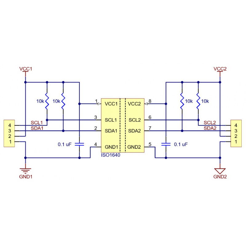 Pololu I2C Isolator with Connectors, ISO1640