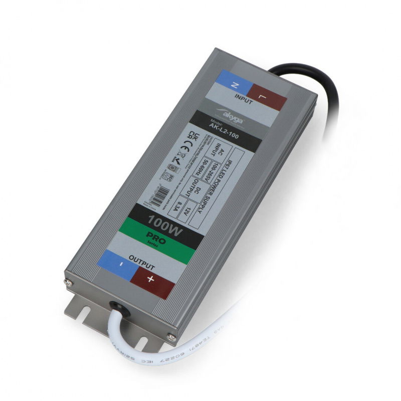 Netzteil für LED Akyga 12V / 8,3A / 100W - wasserdicht