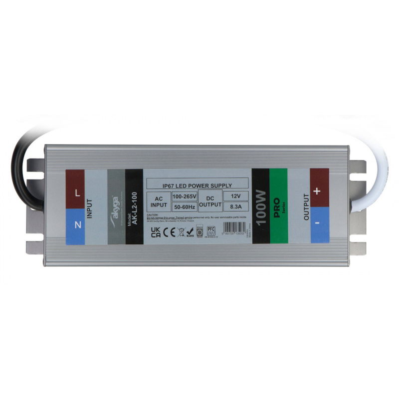 Netzteil für LED Akyga 12V / 8,3A / 100W - wasserdicht