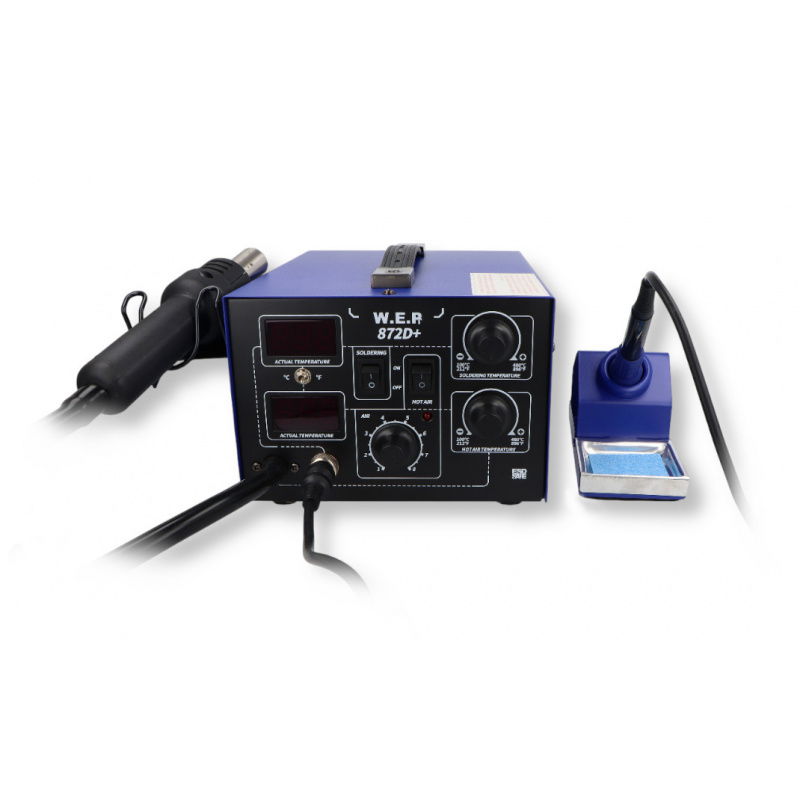 WEP 872D 2-in-1 Heißluft- und Lötstation + Kompressor - 700W