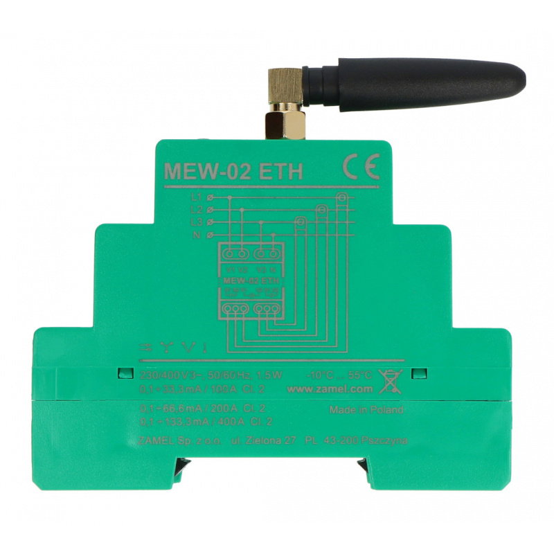 Monitor energii elektrycznej WI-FI 3F+N typ: MEW-02 ETH/SOL