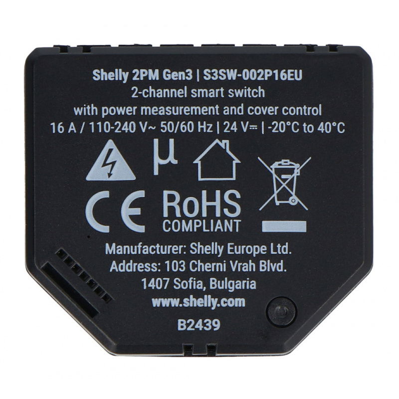 Zestaw 4 Sterowników Shelly 2PM Gen3 WiFi/Bluetooth