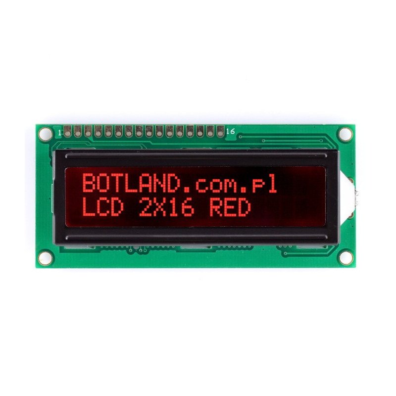 LCD-Display 2x16 Zeichen rot negativ