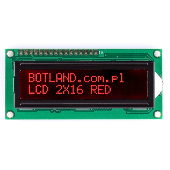 LCD-Display 2x16 Zeichen rot negativ