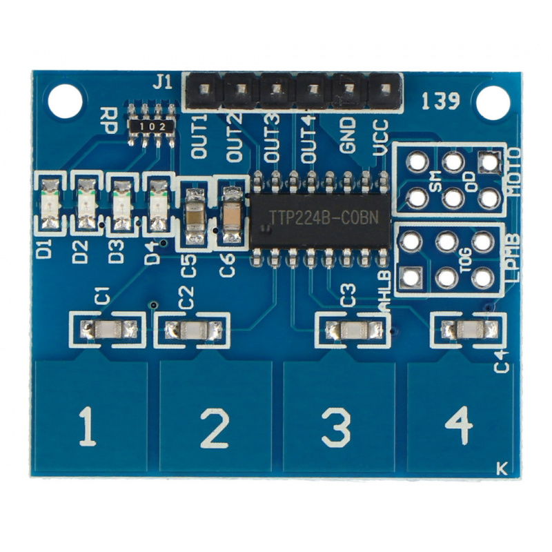 TTP224 Touch-Tastatur - 4 Tasten