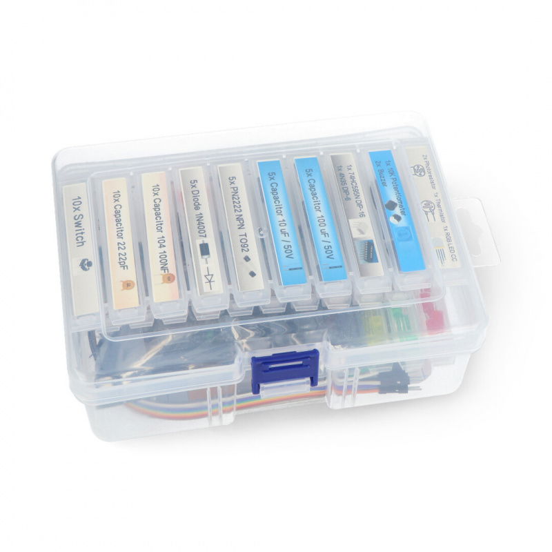 Satz elektronische Bauteile + Steckbrett 400 - E24 - 235