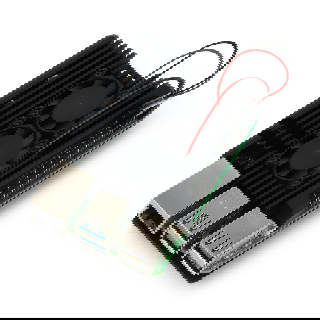 JustPi Gehäuse für Raspberry Pi 5 mit zwei Lüftern - Aluminium