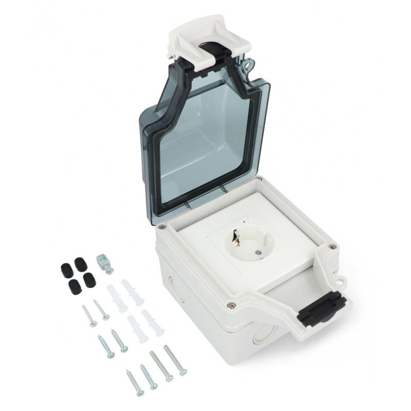 RTX Gniazdko IP67 zewnętrzne natynkowe do ogrodu POMIAR ENERGII