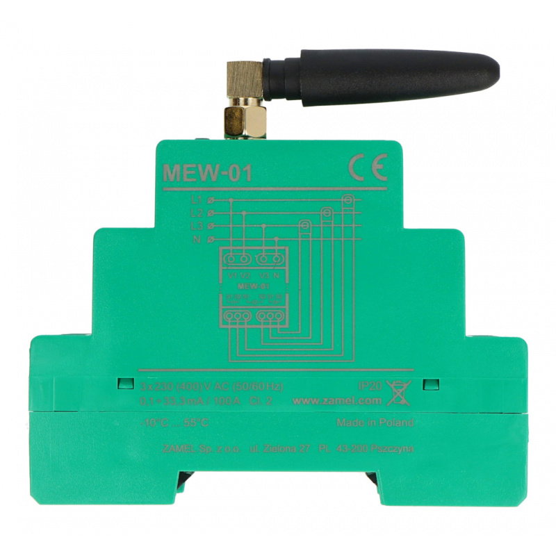 Monitor energii elektrycznej Wi-Fi 3F + N z anteną zewnętrzną -