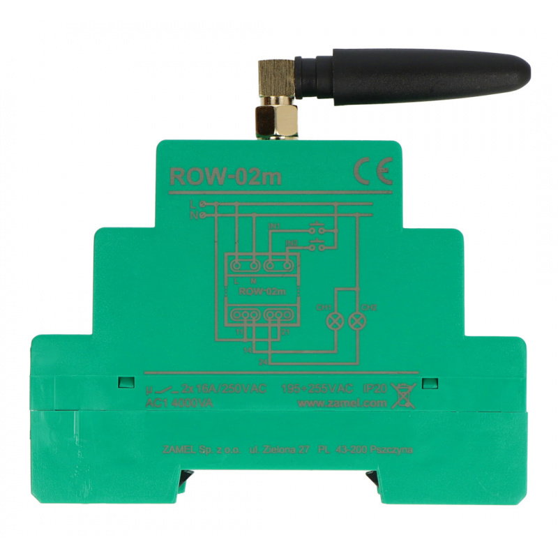 Modułowy 2-kanałowy 16A odbiornik Wi-Fi - Supla