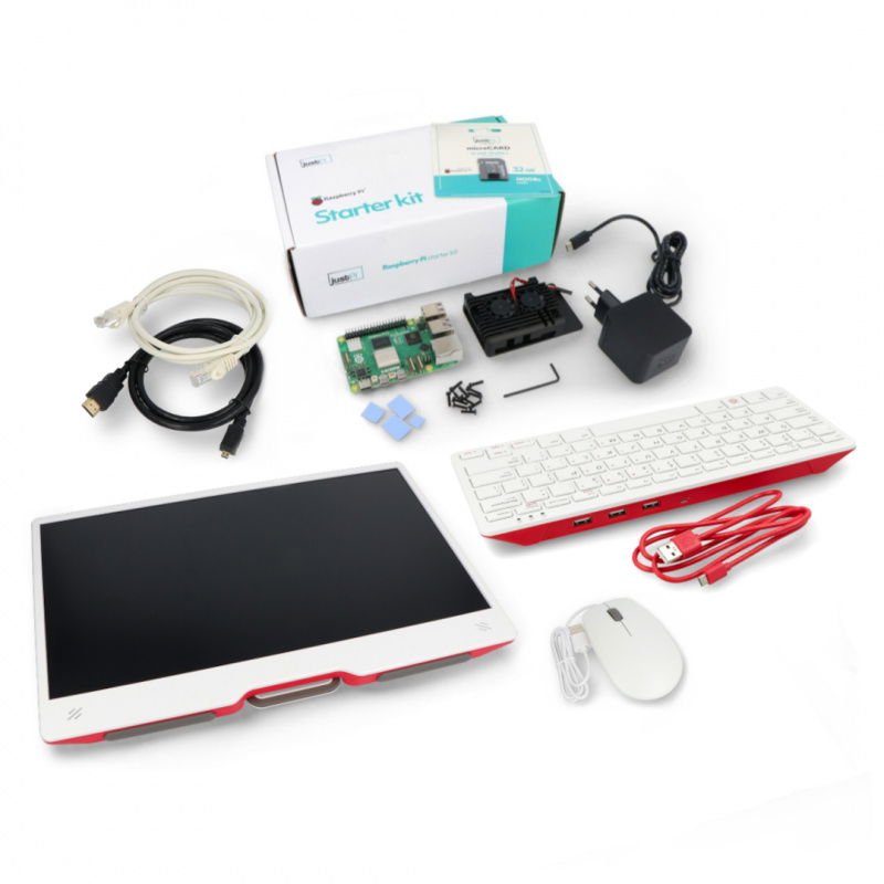 JustPi Full Kit - Raspberry Pi 5 WiFi 8GB RAM + Monitor + 32GB
