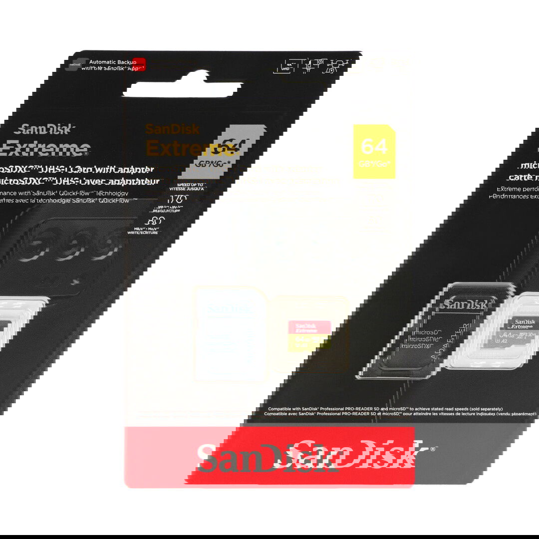 SanDisk Extreme microSDXC 64GB 160MB/s UHS-I Klasse U3