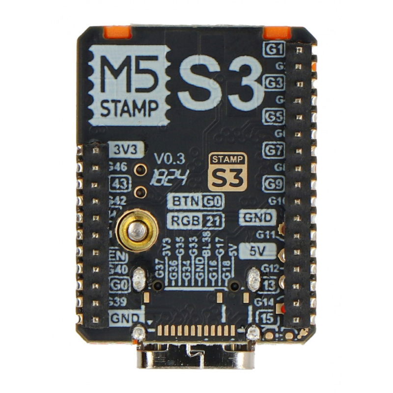 M5Stamp S3A Entwicklermodul mit ESP32S3 - 1.27mm Stiftleiste -