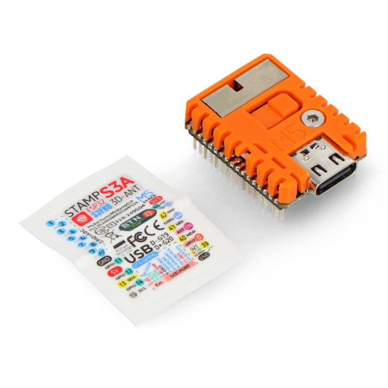 M5Stamp S3A Entwicklermodul mit ESP32S3 - 1.27mm Stiftleiste -