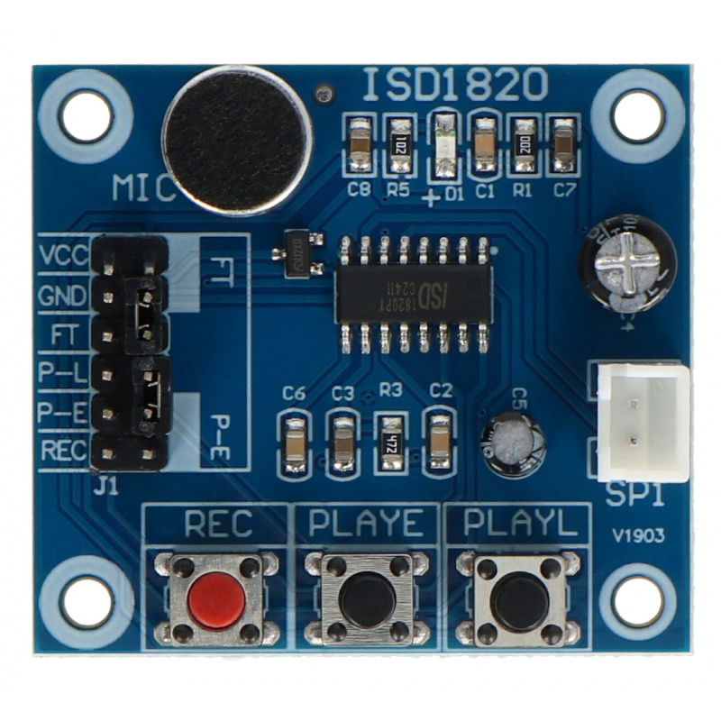 ISD1820-Modul für Tonaufnahme und -wiedergabe + Lautsprecher