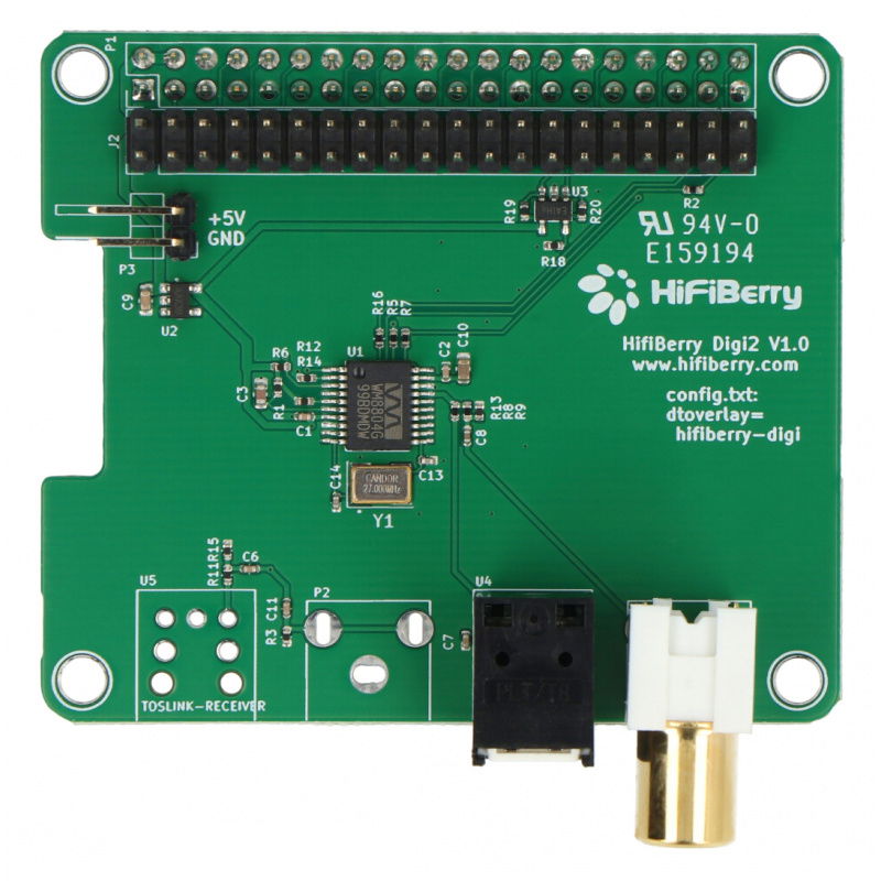 HiFiBerry Digi2 Standard - Soundkarte für Raspberry Pi