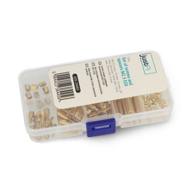 Zestaw śrubek i podkładek dystansowych M2,5 E50 - 120 elementów