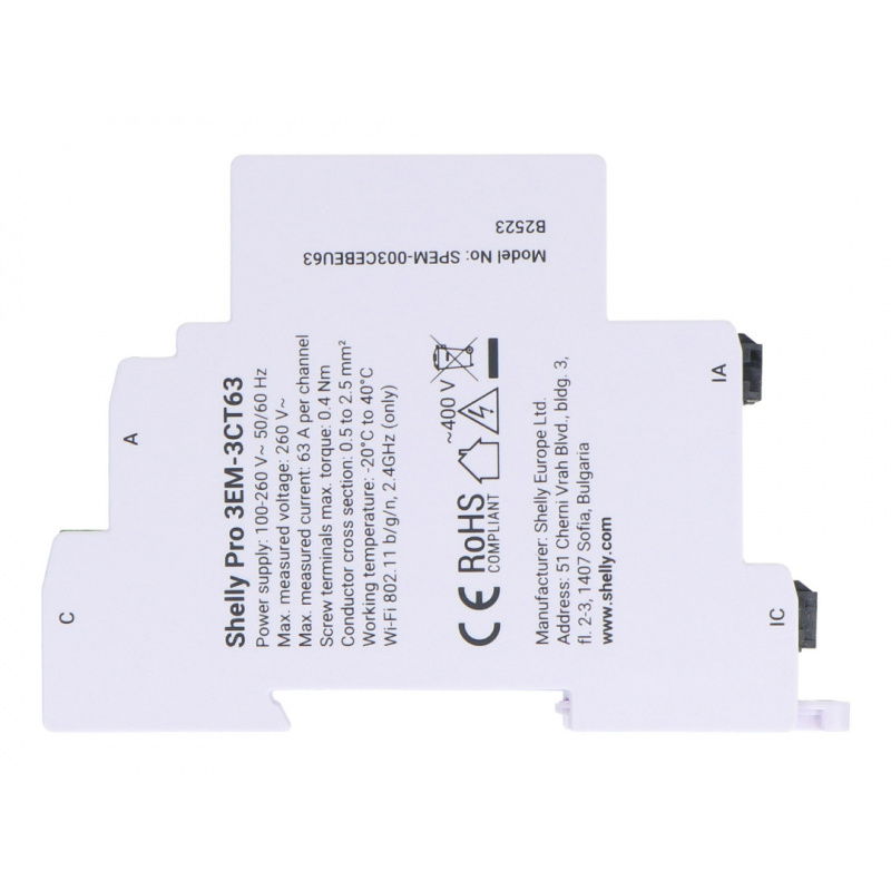Shelly Pro 3EM-3CT63 - jedno/trójfazowy miernik energii