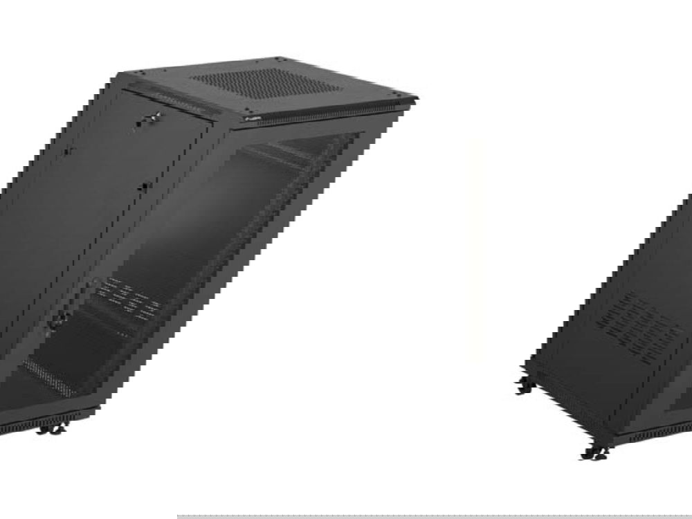 SZAFA INSTALACYJNA RACK STOJĄCA 19" 22U 600X1000 CZARNA DRZWI