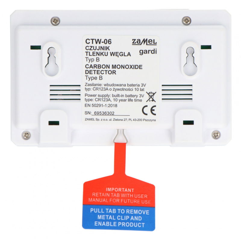 CTW-06 CZUJNIK TLENKU WĘGLA Z WBUDOWANĄ BATERIĄ