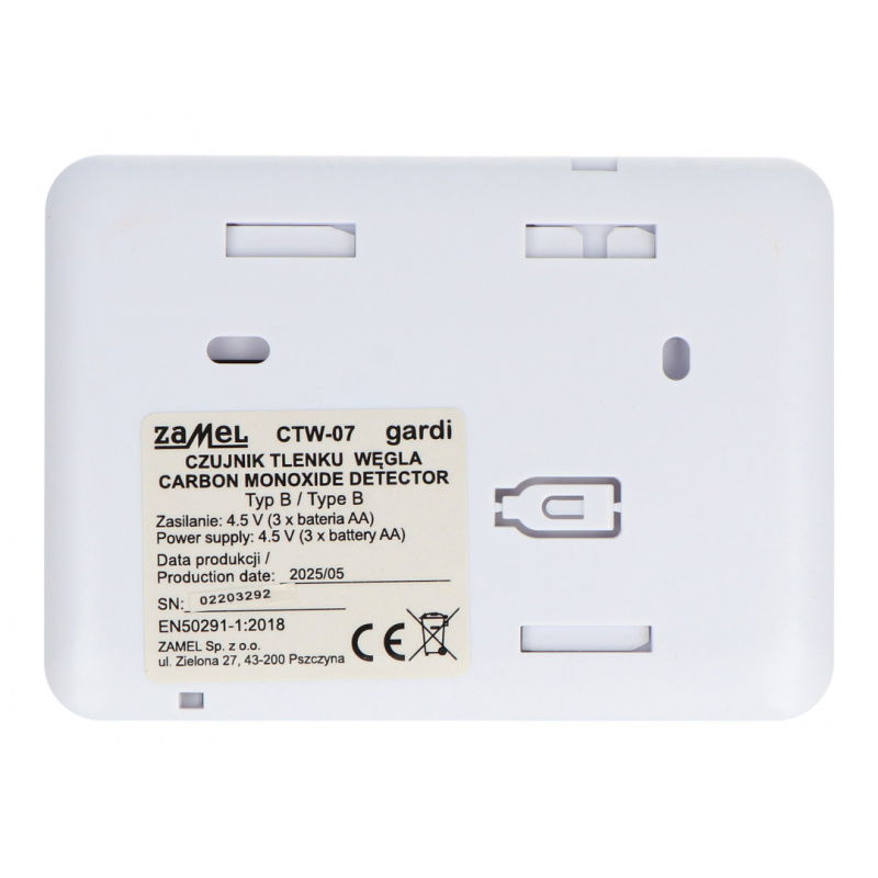 CTW-07 CZUJNIK TLENKU WĘGLA BATERYJNY