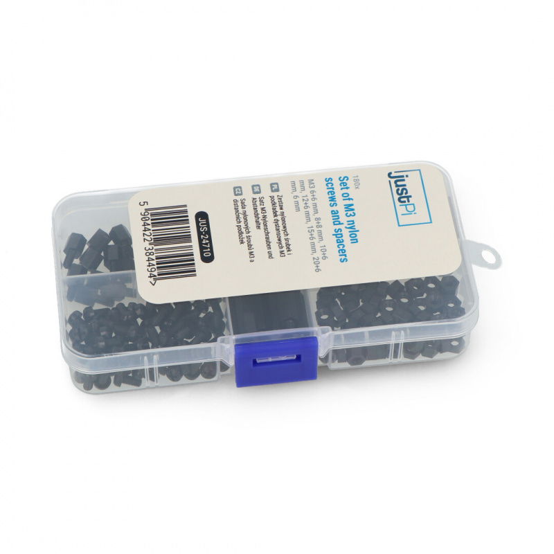 Zestaw nylonowych śrubek i podkładek dystansowych M3 - 180