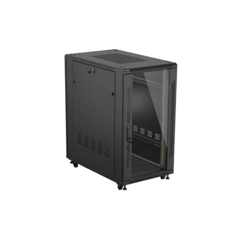 SZAFA INSTALACYJNA RACK STOJĄCA 19" 22U 600X1200 CZARNA DRZWI