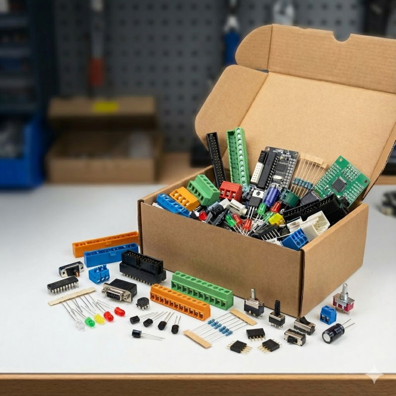 Pakiet złącz i elementów elektronicznych - outlet