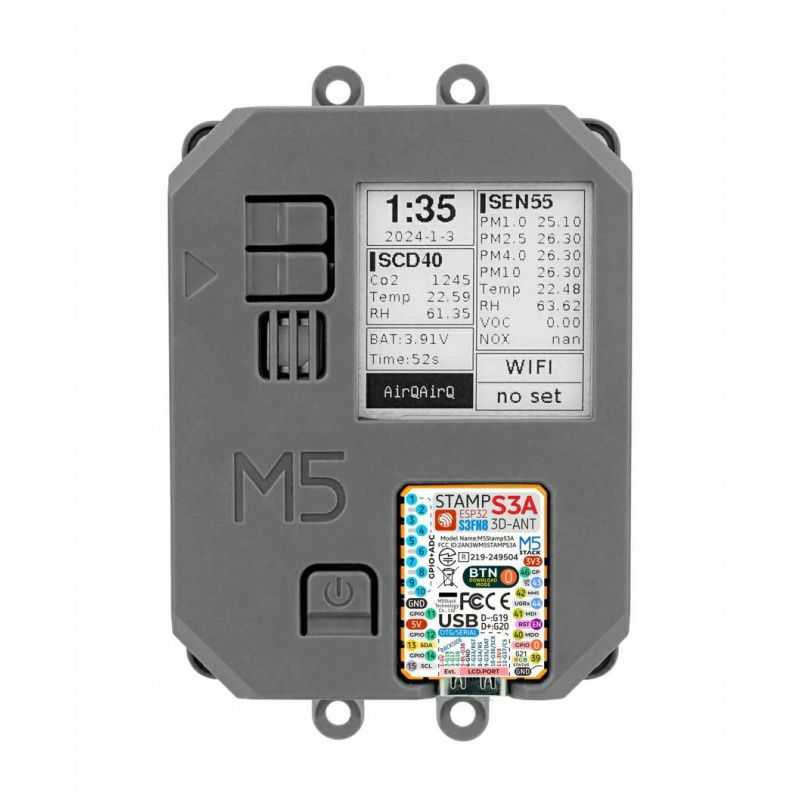 Air Quality Kit v1.1 with M5StampS3A (SEN55, SCD40)