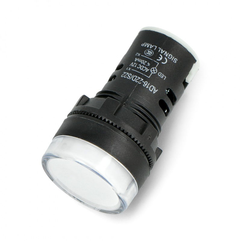 12 V AC / DC-Anzeige - 28 mm - weiß