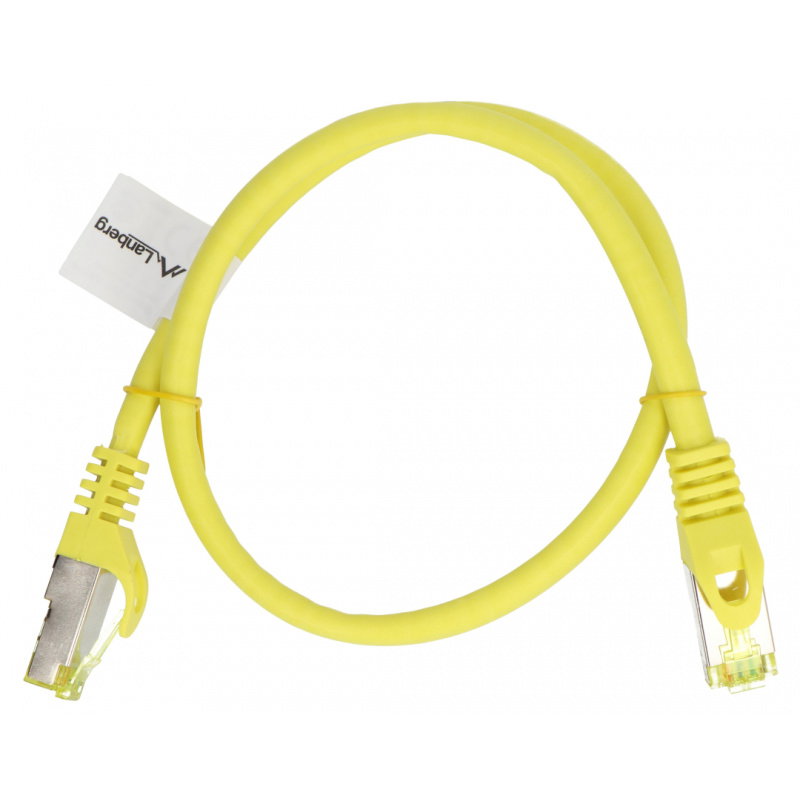 PATCHCORD KAT.6A S/FTP LSZH CU 0.5M ŻÓŁTY FLUKE PASSED LANBERG