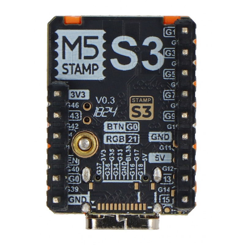 M5Stamp S3 Entwicklermodul mit ESP32S3 - 2.54mm Stiftleiste -