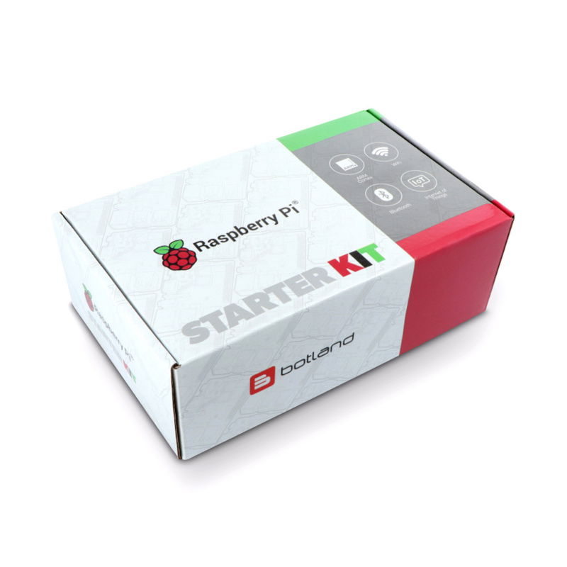 Kit mit Raspberry Pi 4B WiFi 1GB RAM + offizielles Zubehör