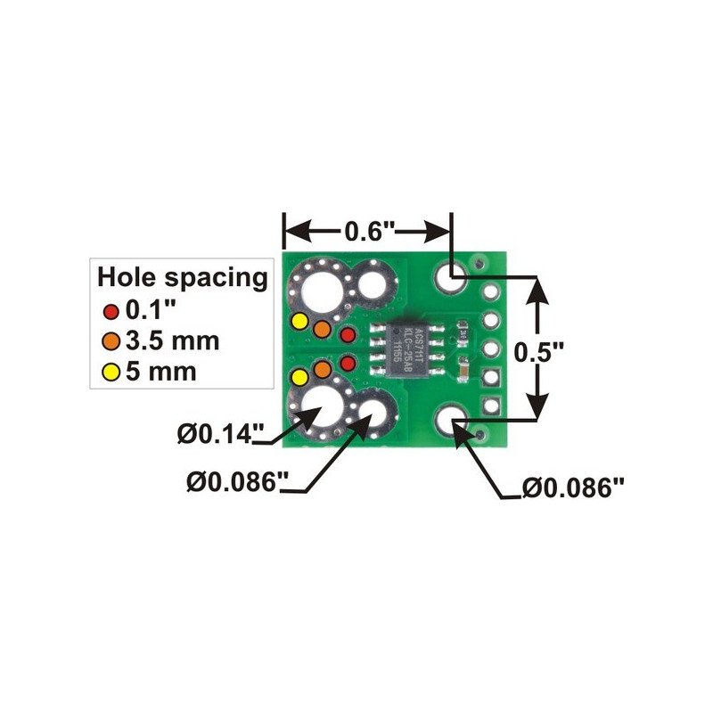 Stromsensor ACS711 -12A bis + 12A - Pololu-Modul