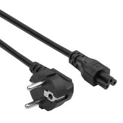 IEC C5/IEC C7 Kleeblatt-Netzkabel – 3 m, schwarz – Akyga AK-NB-10A