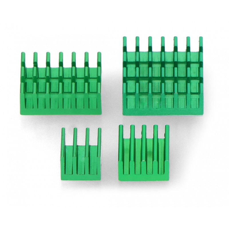 Kühlkörper-Set für Raspberry Pi 4B - mit Wärmeleitband - grün -