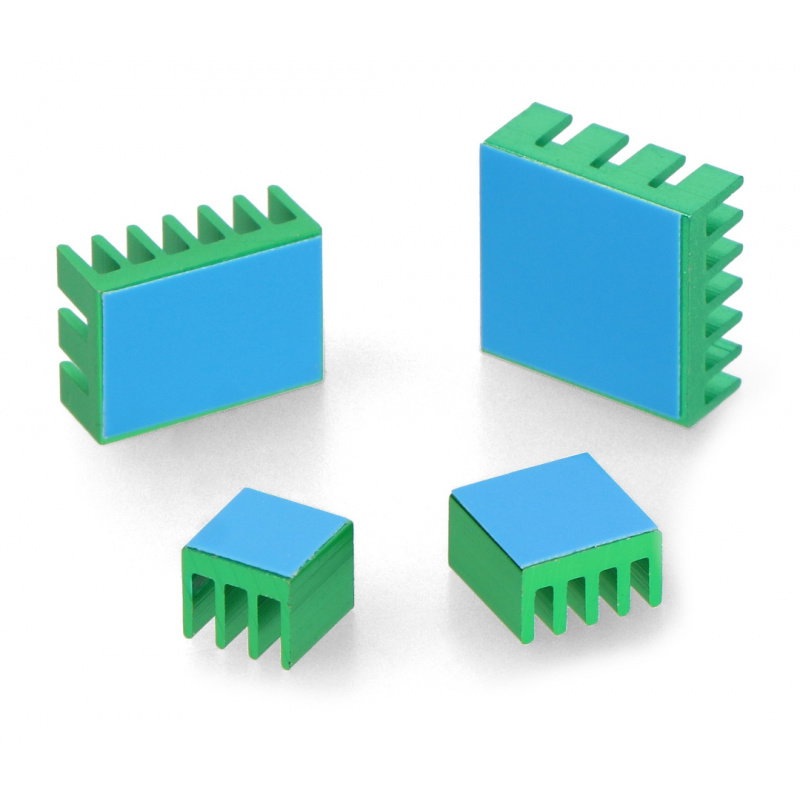 Kühlkörper-Set für Raspberry Pi 4B - mit Wärmeleitband - grün -